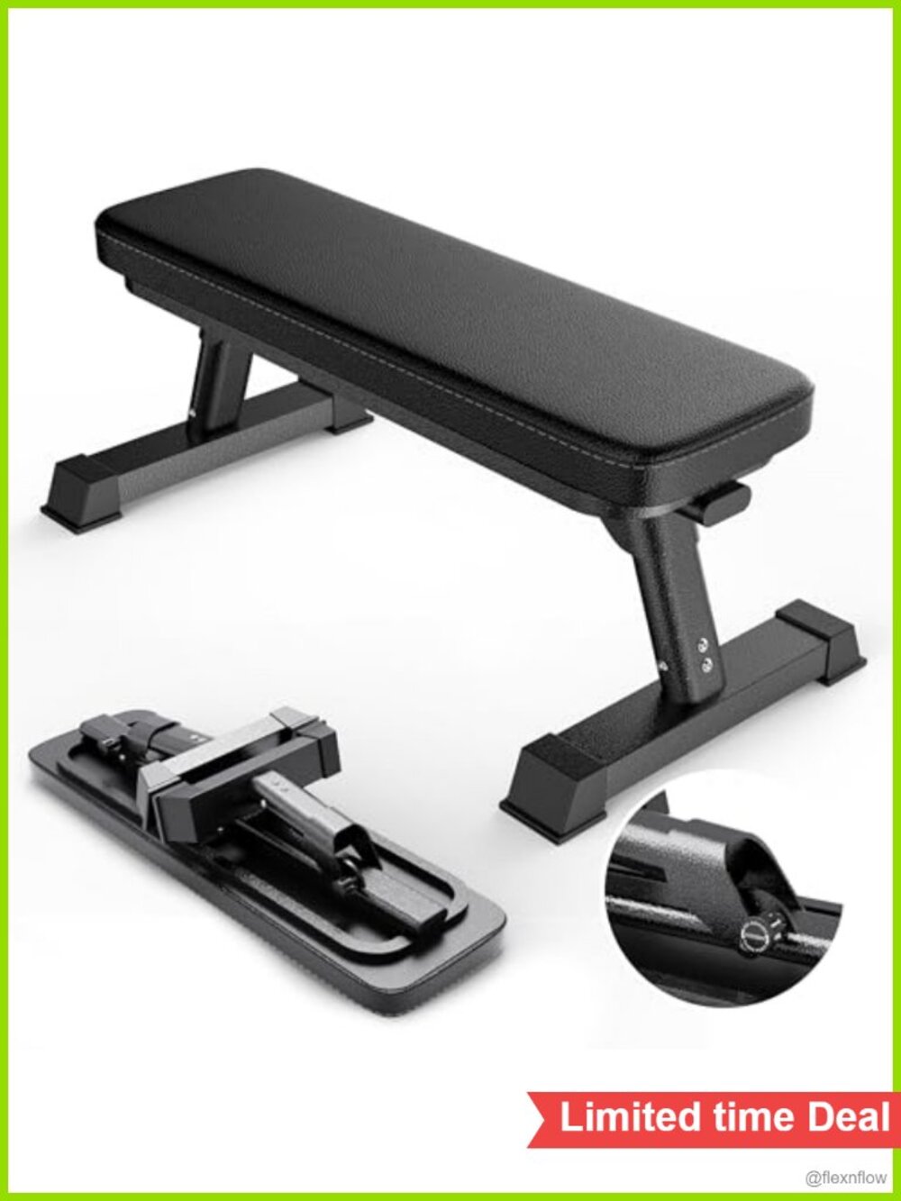 Foldable Flat Weight Bench 1000 lb Capacity for Home Gym
